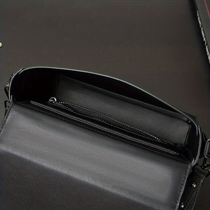 caivektine Men's Stylish Black Crossbody Bag - Adjustable Strap, Quilted Grid Design, Casual Business Shoulder Bag for Everyday Outings, Casual Business Bag   Sleek Modern Bag   Adjustable Strap Bag, Small Crossbody Bag
