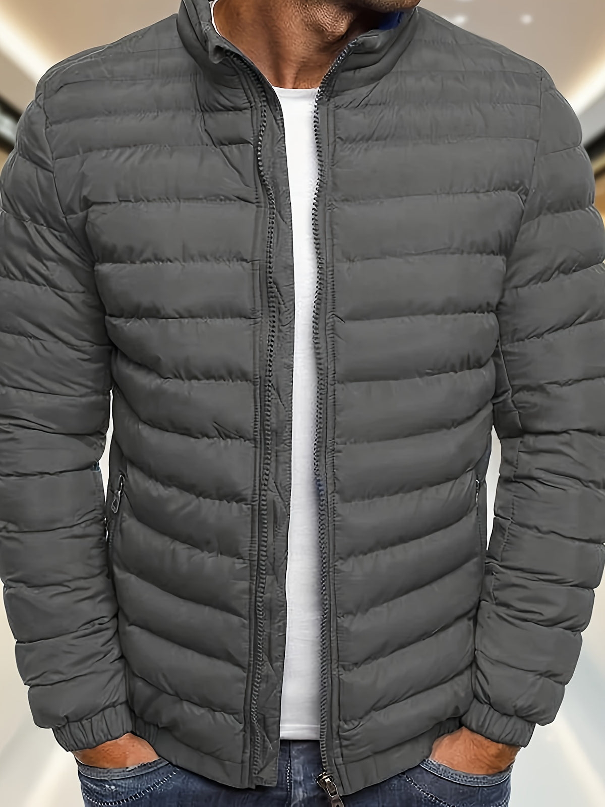 Men's Casual Zipper Hoodie Jacket with Detachable Hood