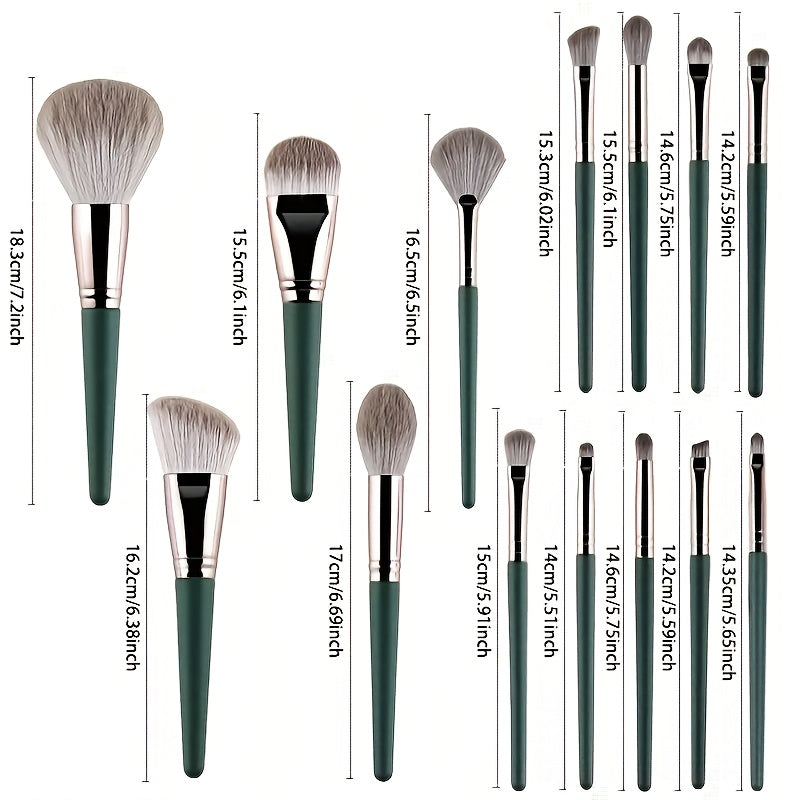 14-Piece Professional Makeup Brush Set with Hypoallergenic Nylon Brist