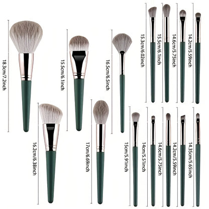 14-Piece Professional Makeup Brush Set with Hypoallergenic Nylon Brist