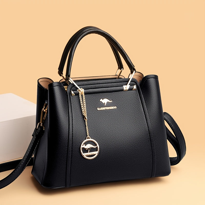Women’s Lightweight Black Handbag with Detachable Strap
