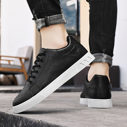 Men's Fashion Skateboard Sneakers - Comfortable Non-Slip Lace-Up Casual Shoes, Suitable for Outdoor Activities, All-Season Wear - ayq