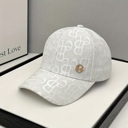 Women's Lightweight Adjustable Baseball Cap with Embroidered Jacquard