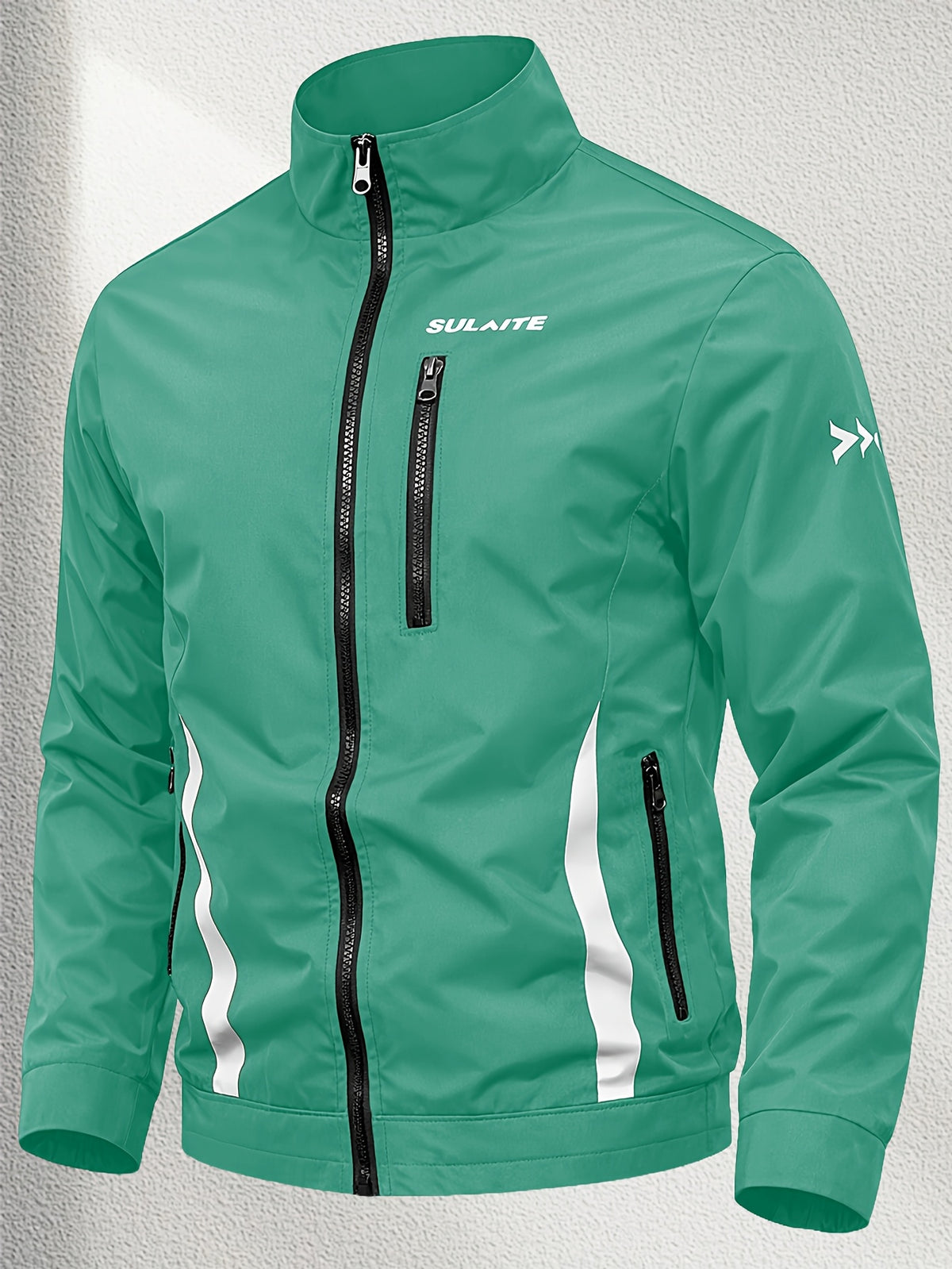 Unisex Casual Sport Bomber Jacket with Stand Collar for Spring-Fall