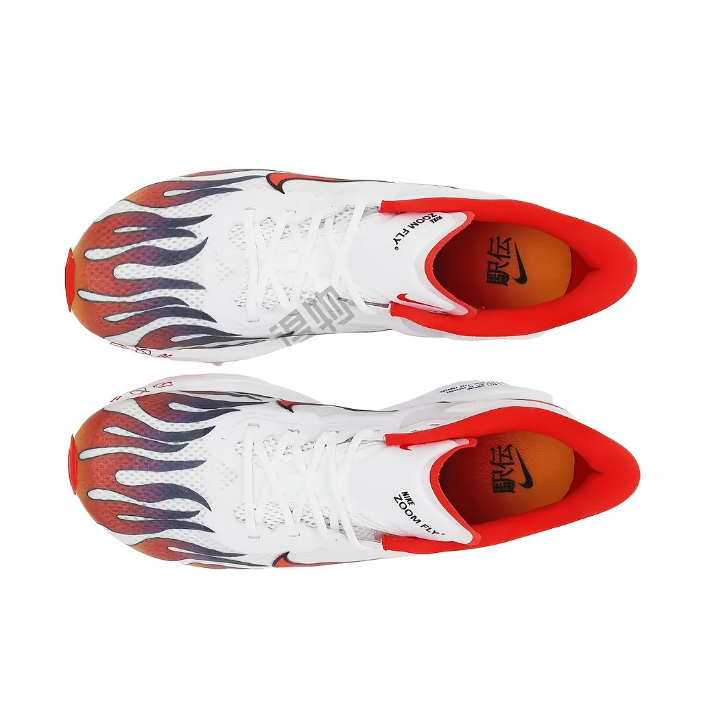 Nike Zoom Fly 6 Running Shoes - Lightweight Cushioned Athletic Sneakers with Zoom Air Technology, Low-Top Training Shoes for Men  Women, All-Season Gym, Marathon, Casual Attire - White/Red Colorway (HQ3498-100), Sneakers, Ma