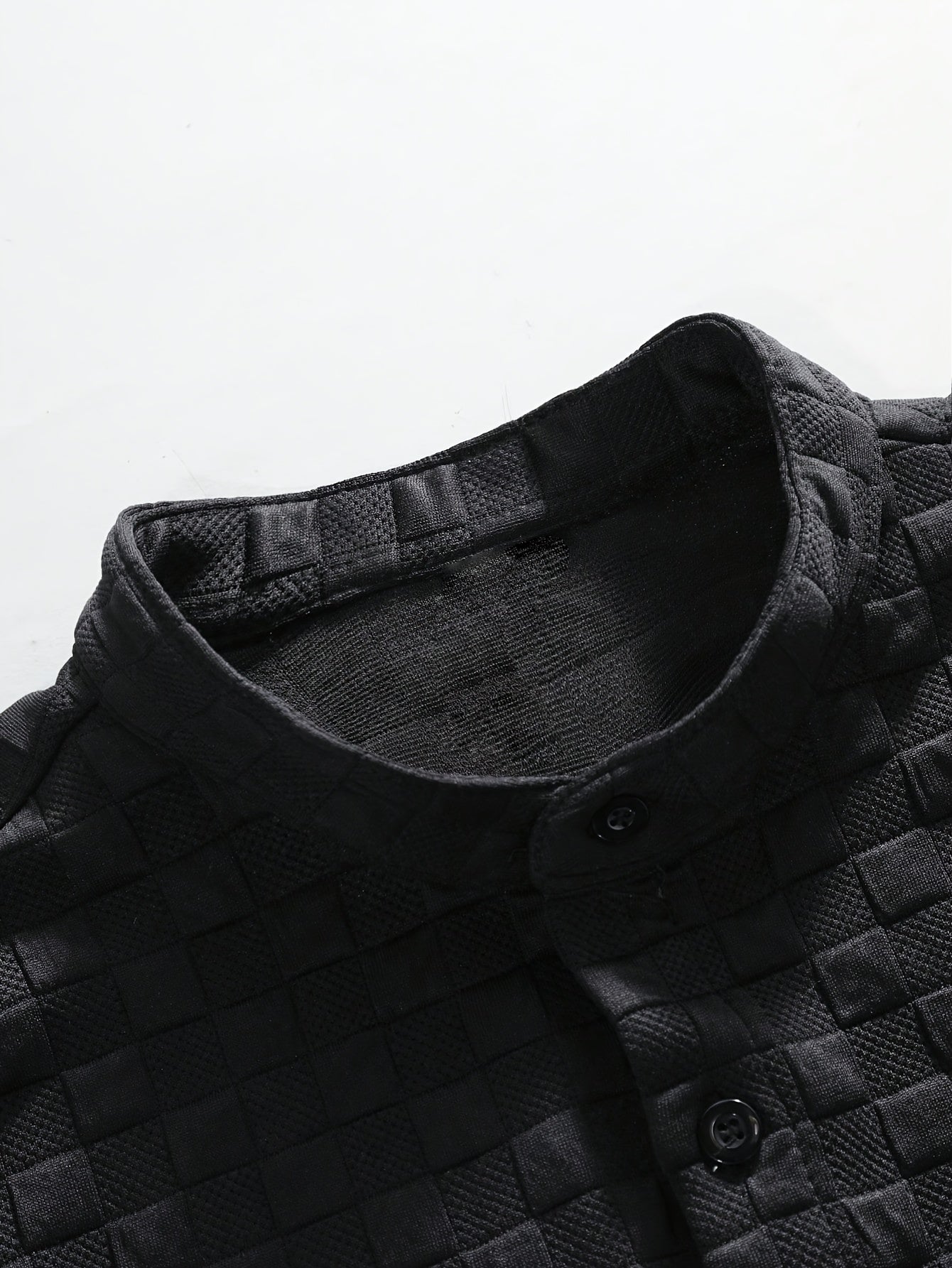 Men's Set Shirt Short Sleeve Shorts Thick Solid Color Knit Jacquard Casual Comfort High-Quality Two-Piece Set