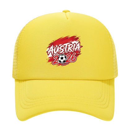 Austria 2026 Soccer Trucker Hat - Breathable Polyester Cap