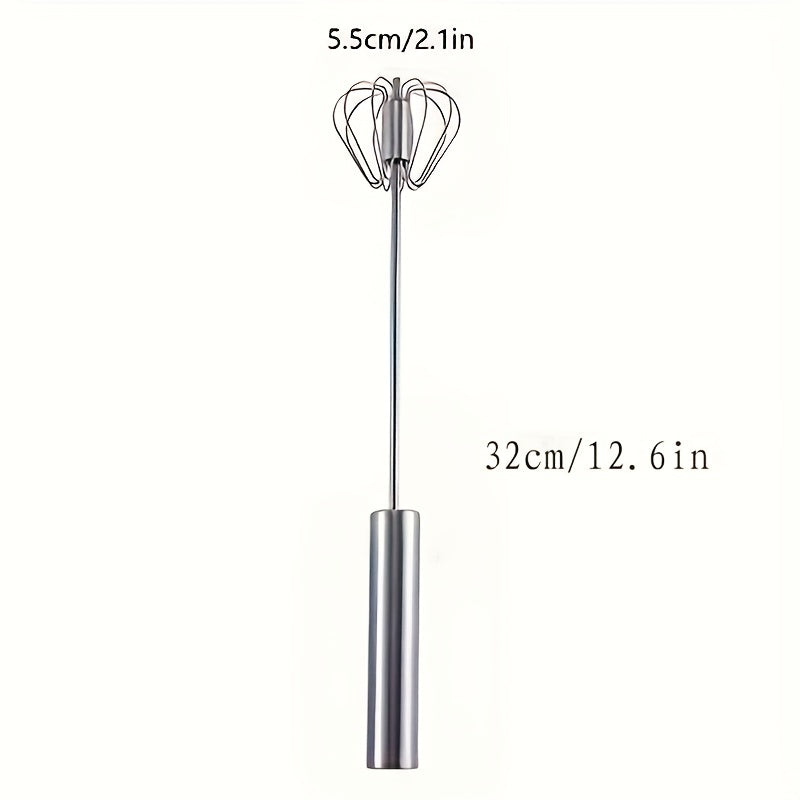 Hand Whisk, Semi-automatic Whisk, Stainless Steel Whisk, For Household Mixing Mixer Press Mixer Household Milk Foam Maker Baking Tools for restaurant/food truck/bakery