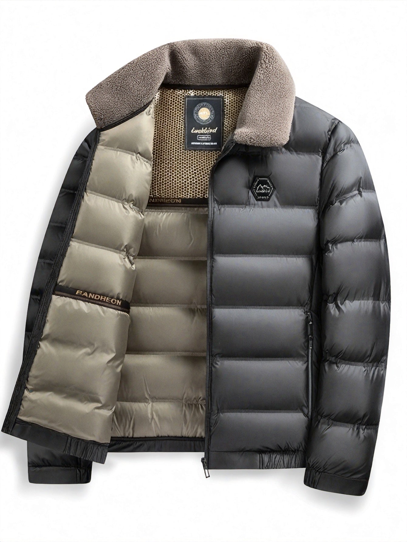 Men'S Heavyweight Winter Jacket - Thermal Insulated Coat with Zipper Closure, Slim Fit Formal & Casual Outerwear in Dark Green/Blue, Polyester-Lined Cold Weather Jacket for Everyday & Special Occasions, Winter Coats, Seasonal