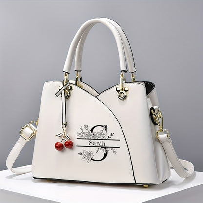 Personalized Large 26-Letter Elegant Tote Bag with Tassel