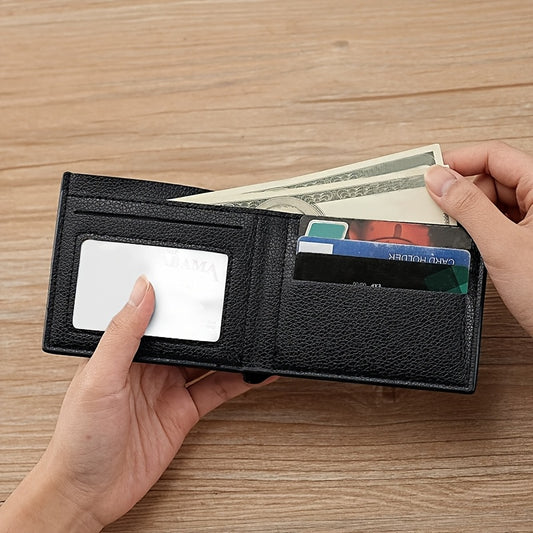 Men's Vintage Faux Leather Credit Card Wallet - Iconic NYC Landmarks - Slim & Soft Design with Multiple Card Slots, Business Style ID & Credit Card Holder, Travel Coin Purse, Perfect for Father's Day gift
