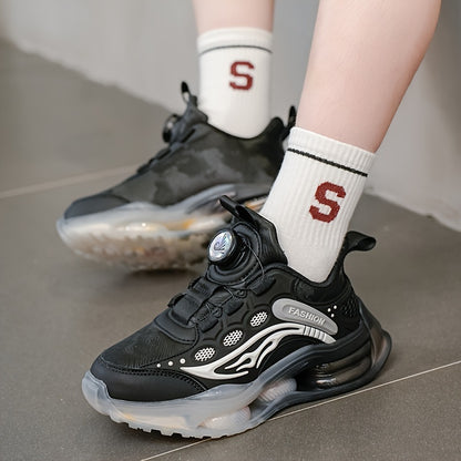 New Youngsters's Fashion Casual Sports Shoes Outdoor Running Shoes with Rotating Buttons and Soft Soles
