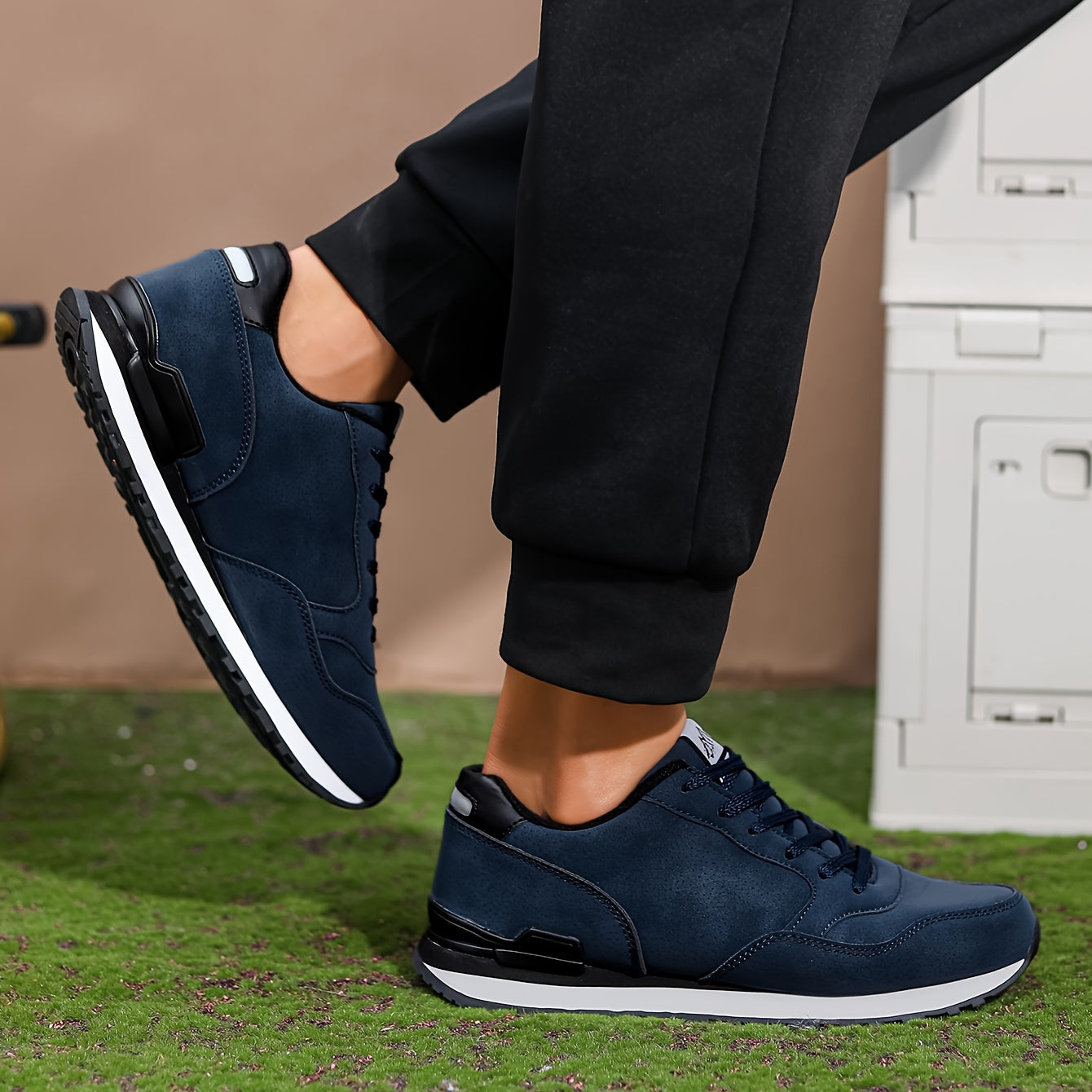 Men's Forrest Gump Sneakers, Round Toe Low-Top Casual Lace-Up Sneakers, Low Heel, Men's Fashionable Minimalist Style, Casual Adult Outdoor Sports, Shopping, Travel, All-Season Men's Sneakers - ayq