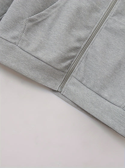 Men's Lightweight Jacket with Stand-Up Collar - Zippered Front Closure, Regular Fit Casual Coat for Everyday & Formal Wear - Spring/Fall Outerwear in White/Neutral Tones - Easy Care Zipper Jacket