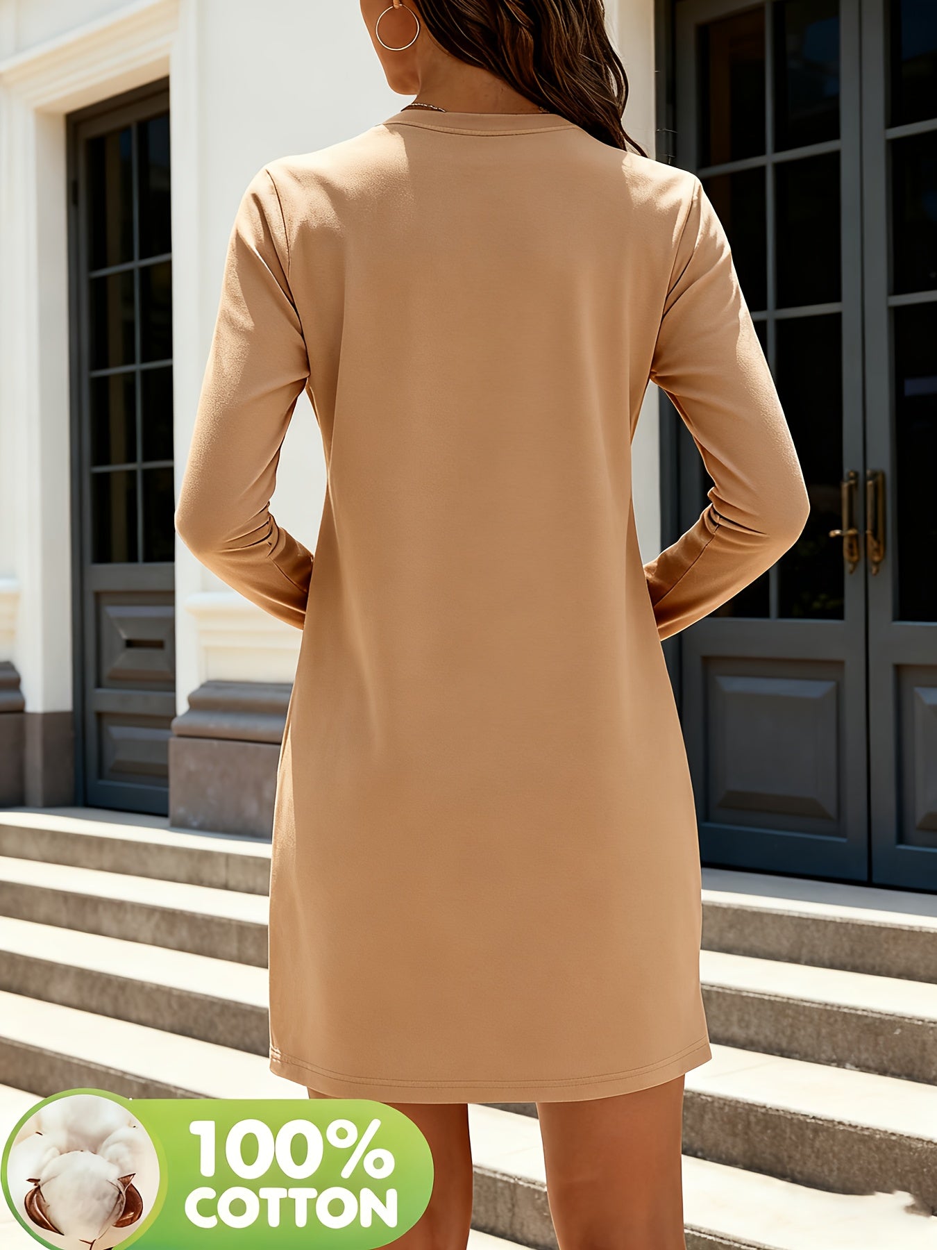 Women's Elegant 2026 New Year Sparkling "Hello 51.46meter Dress - Long Sleeve Maxi Party Dress with Round Neck, 100%, Machine Washable, Loose Fit for Wedding Guest, Prom, Special Occasions - Spring/Autumn Formal Gown (Year-Ro