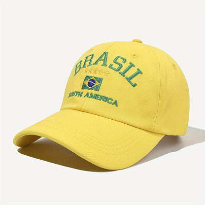 Unisex Embroidered Brazil Baseball Cap Lightweight Adjustable