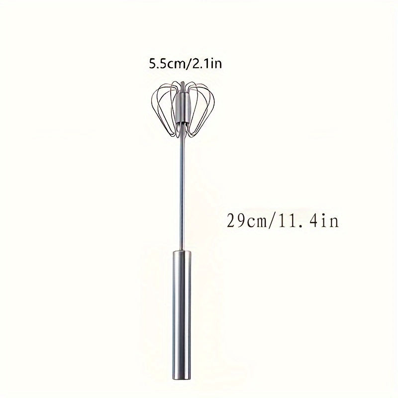 Hand Whisk, Semi-automatic Whisk, Stainless Steel Whisk, For Household Mixing Mixer Press Mixer Household Milk Foam Maker Baking Tools for restaurant/food truck/bakery
