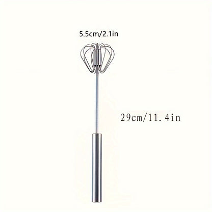 Hand Whisk, Semi-automatic Whisk, Stainless Steel Whisk, For Household Mixing Mixer Press Mixer Household Milk Foam Maker Baking Tools for restaurant/food truck/bakery