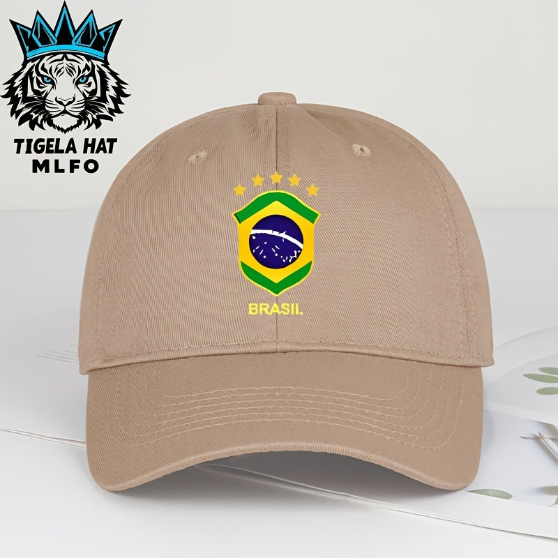 Lightweight BRASIL Printed Baseball Cap for Men, Adjustable Sports Hat