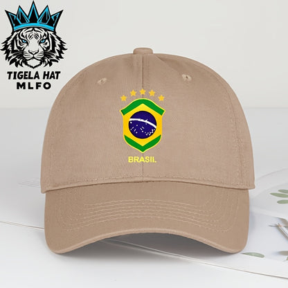 Lightweight BRASIL Printed Baseball Cap for Men, Adjustable Sports Hat
