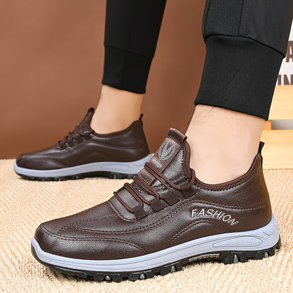 Men'S Winter Shoes - Lightweight Cold Weather Sneakers with Non-Slip Rubber Sole, Brown Formal & Casual Shoes for Dad, Everyday & Formal Events - Easy-Clean Synthetic Upper, Seasonal Footwear, Sleek Design, Comfortable Fit, L