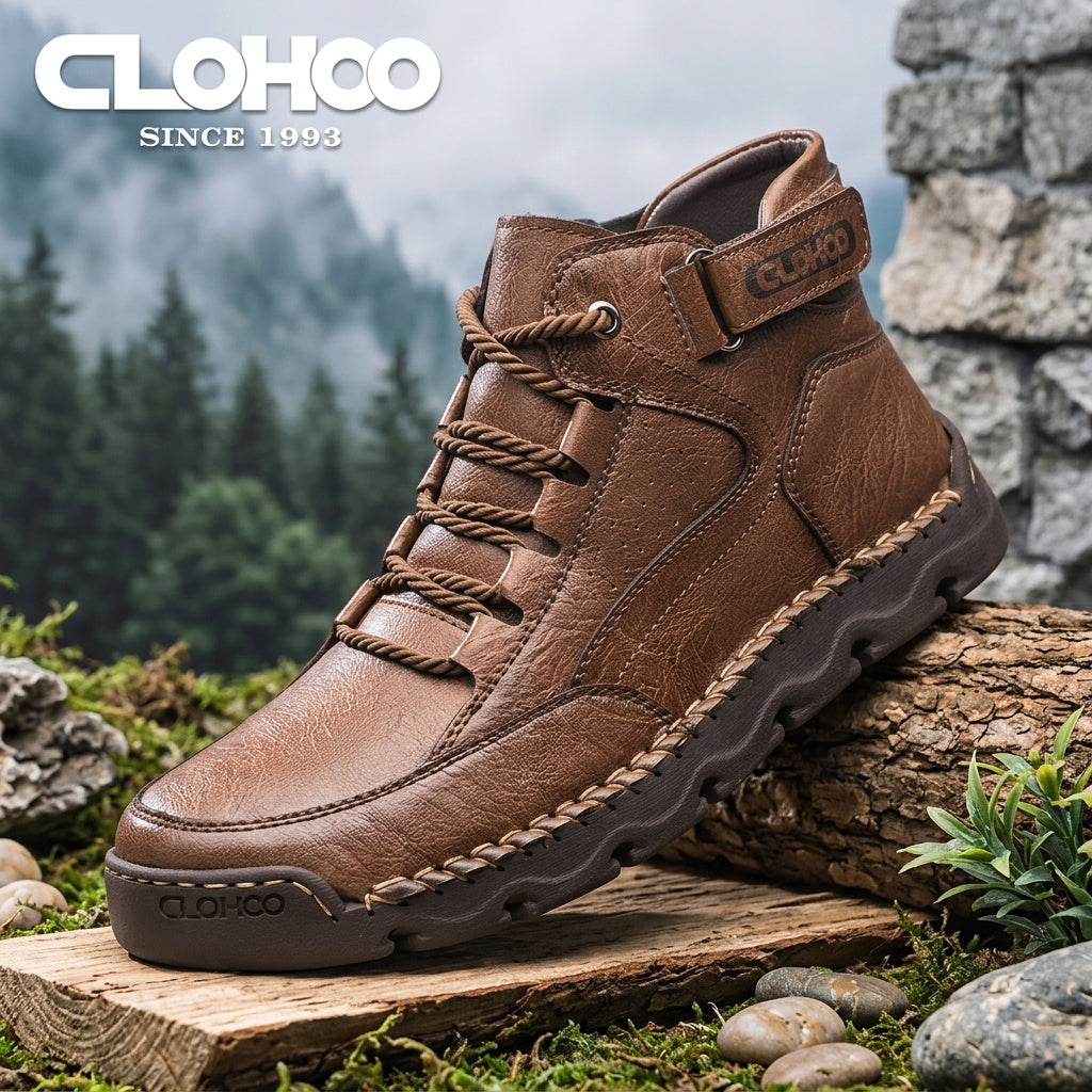 Men's Casual Mid-Top Lace-Up Rubber Sole Sports Shoes