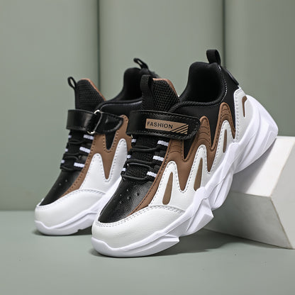 2025 New Boys' Sneakers - Breathable Quick-Dry Synthetic, Durable Low-Top Lace-Up Shoes with Closure, Stylish Striped Design for Outdoor, Running  Casual Wear, All-Season Comfort, Shoes for Girls, Running Footwear, Modern Sn