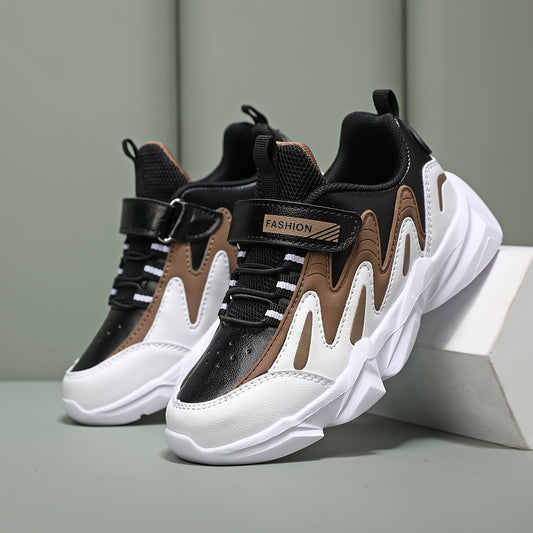 2025 New Boys' Sneakers - Breathable Quick-Dry Synthetic, Durable Low-Top Lace-Up Shoes with Closure, Stylish Striped Design for Outdoor, Running  Casual Wear, All-Season Comfort, Shoes for Girls, Running Footwear, Modern Sn
