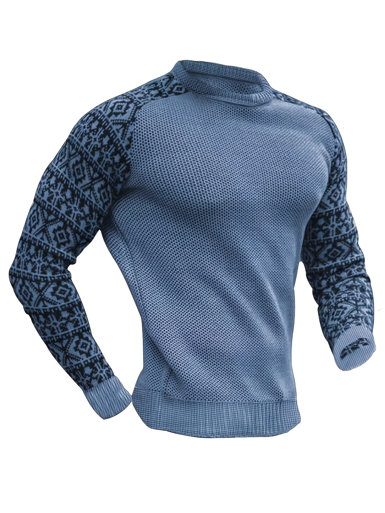 Men'S Long-Sleeve T-Shirt in a Heavy Waffle Knit for Autumn, Perfect for Casual Wear