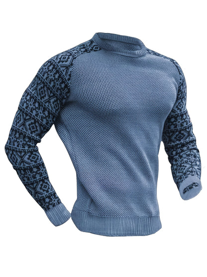 Men'S Long-Sleeve T-Shirt in a Heavy Waffle Knit for Autumn, Perfect for Casual Wear
