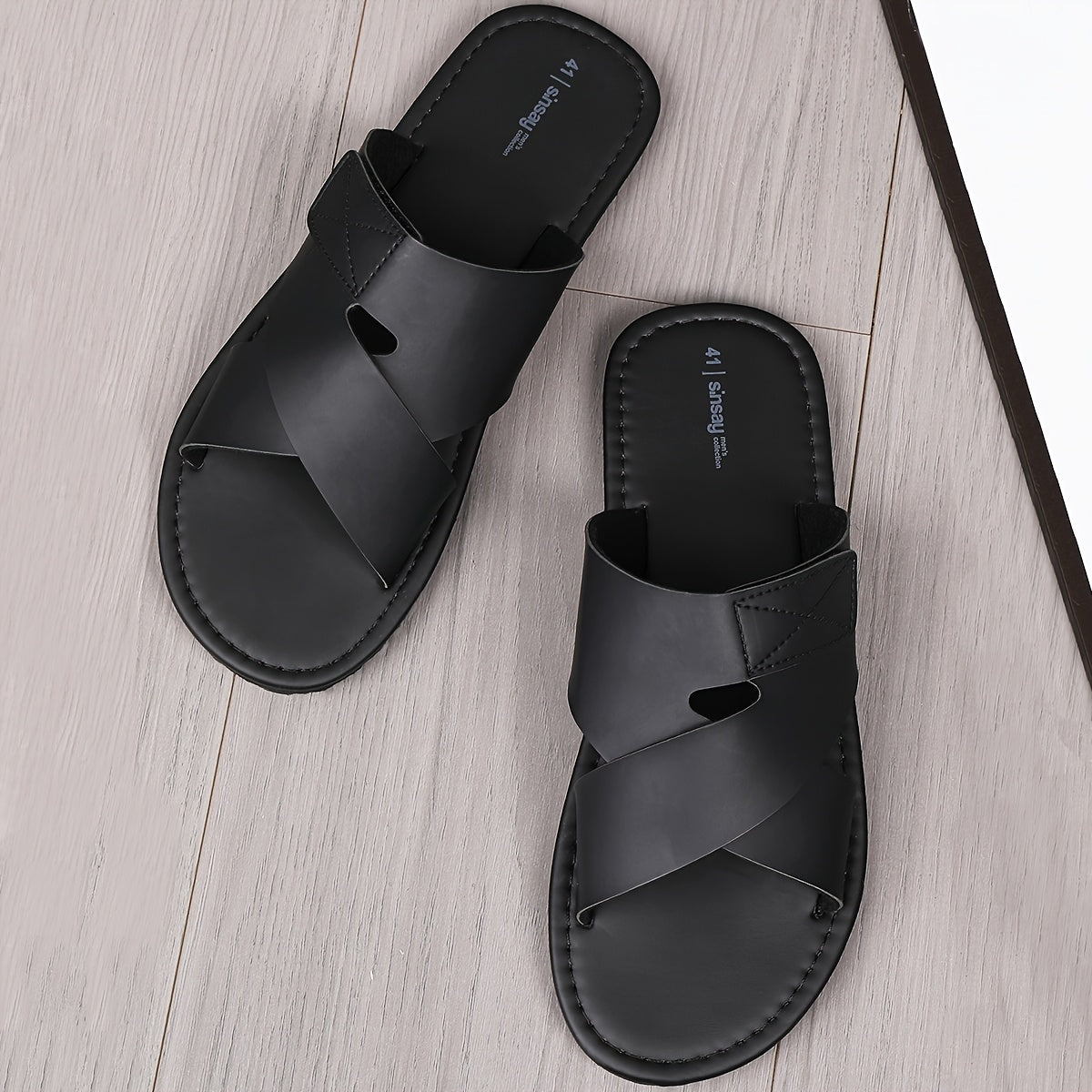 Men's Casual British Style Flat-Soled PU Slippers