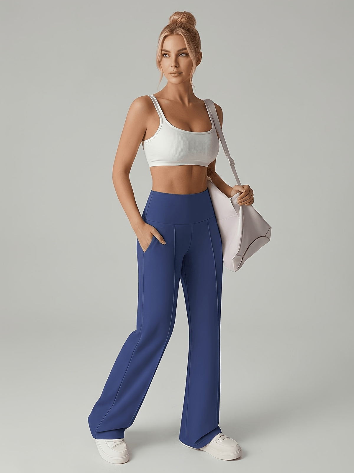Women’s High-Waist Wide-Leg Leggings with Pockets
