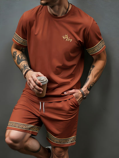 Men's Casual Summer Crew Neck Short Sleeve and Shorts Set