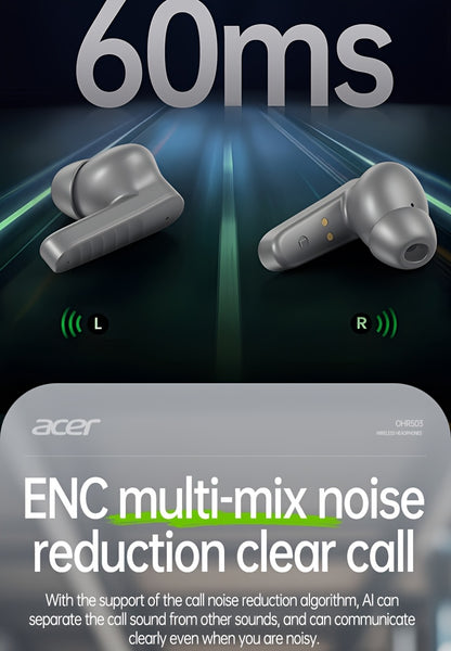 30h Wireless Earbuds Acer OHR503 Mini Sport Wireless Earbuds | Wireless Stereo, Long 30h Standby, Noise-Canceling, Comfortable Wear | Universal Fit, Latest Model, Touch Control