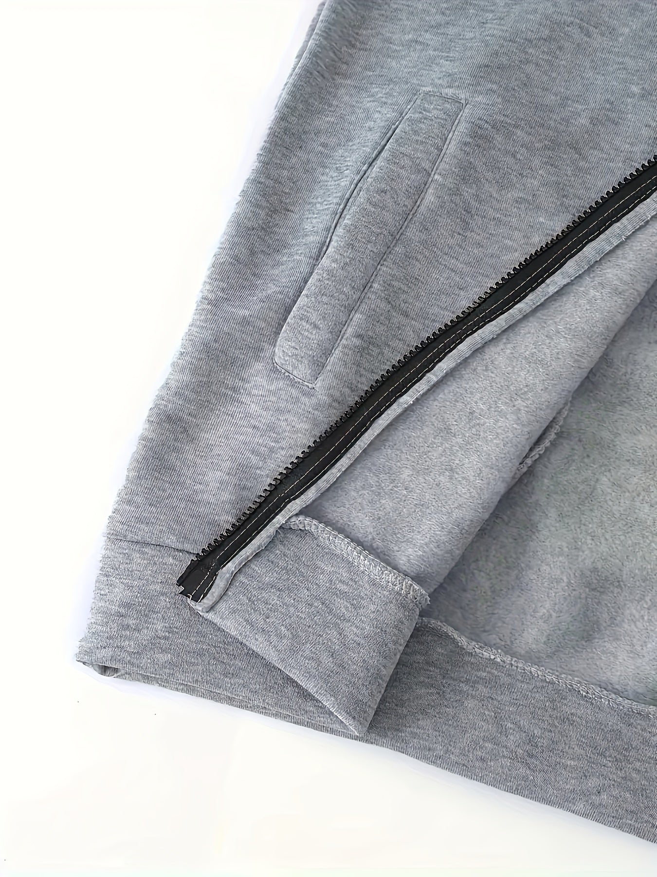 Men's Autumn and Winter Zipper Sweater Contrast Color Shoulder Sleeve Hoodie