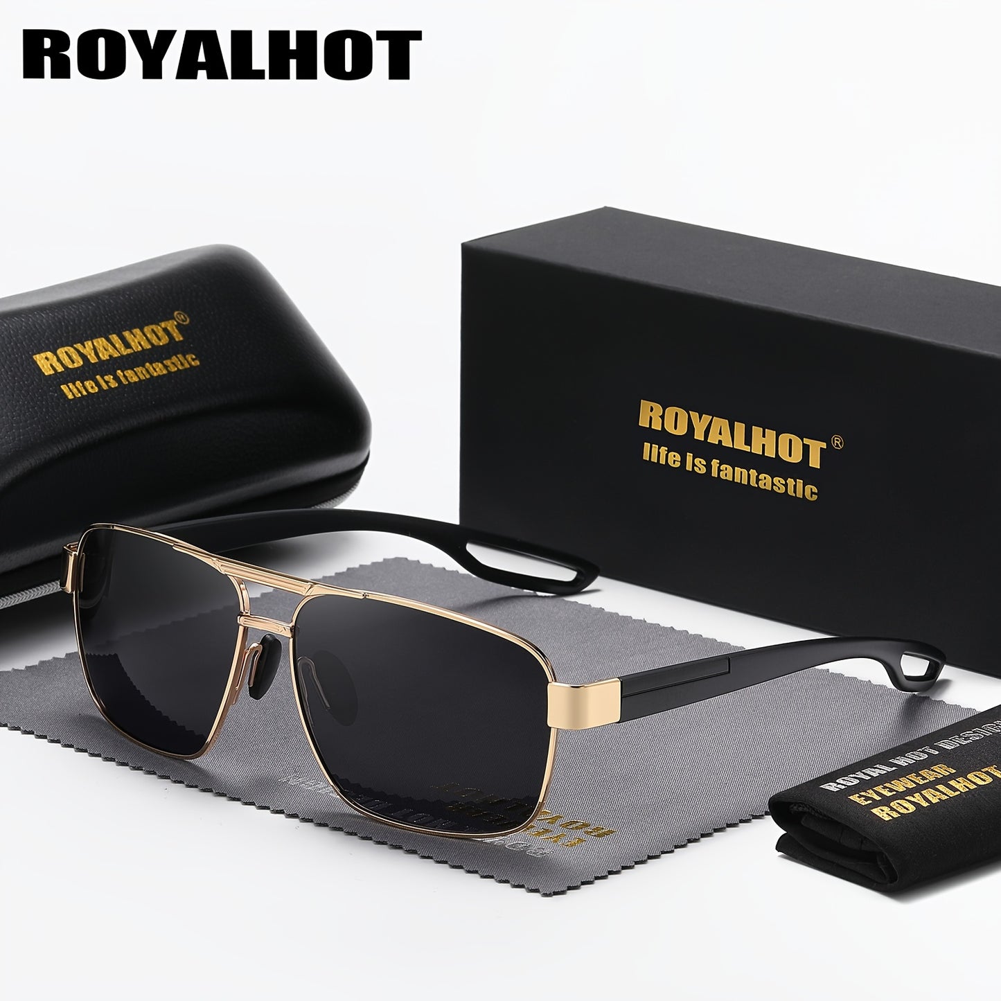 Unisex Lightweight Rectangular Polarized Sunglasses with UV400 Protect