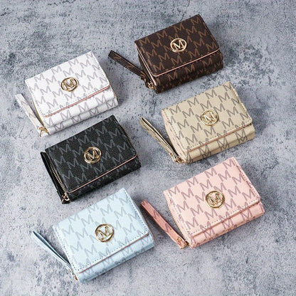 2025 New Women'S Wallet Short Style European and American PU High-end Coin Purse Printed Multi-card Slot Small Wallet Money Clip Card Holder