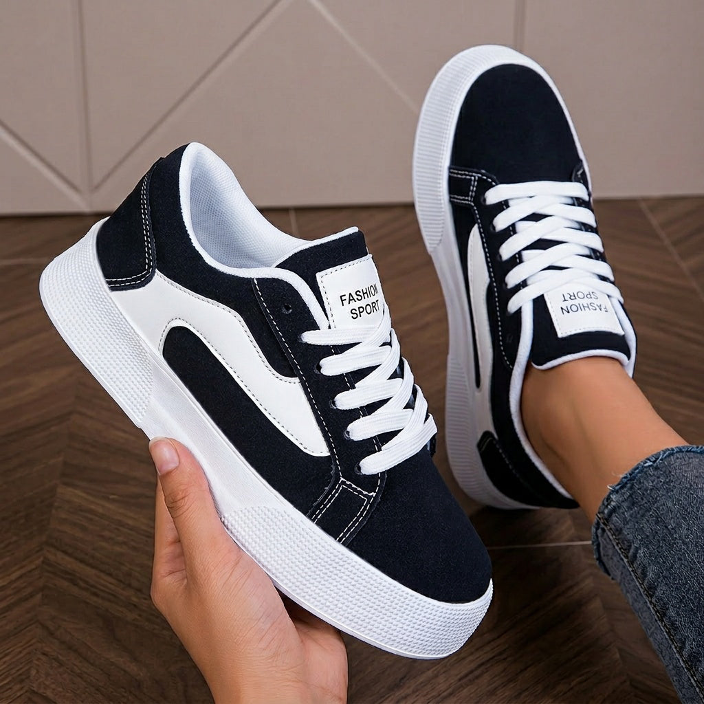 Women's Casual Athletic Sneakers with Geometric Design