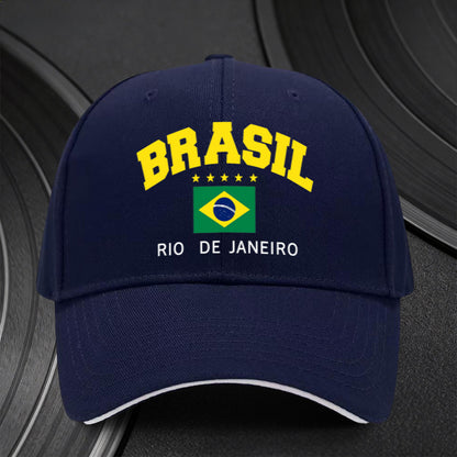 Adjustable Brazilian Flag Cap for Sports Fans, Lightweight & Trendy