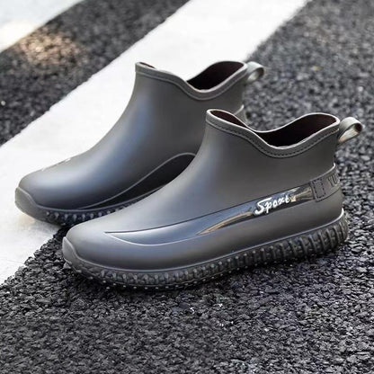 Men's Casual Short PU Rain Boots for All-Season Comfort