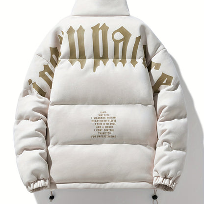 779 Men's Fashion Casual Trendy Thickened Winter Personality Letter Warm Jacket