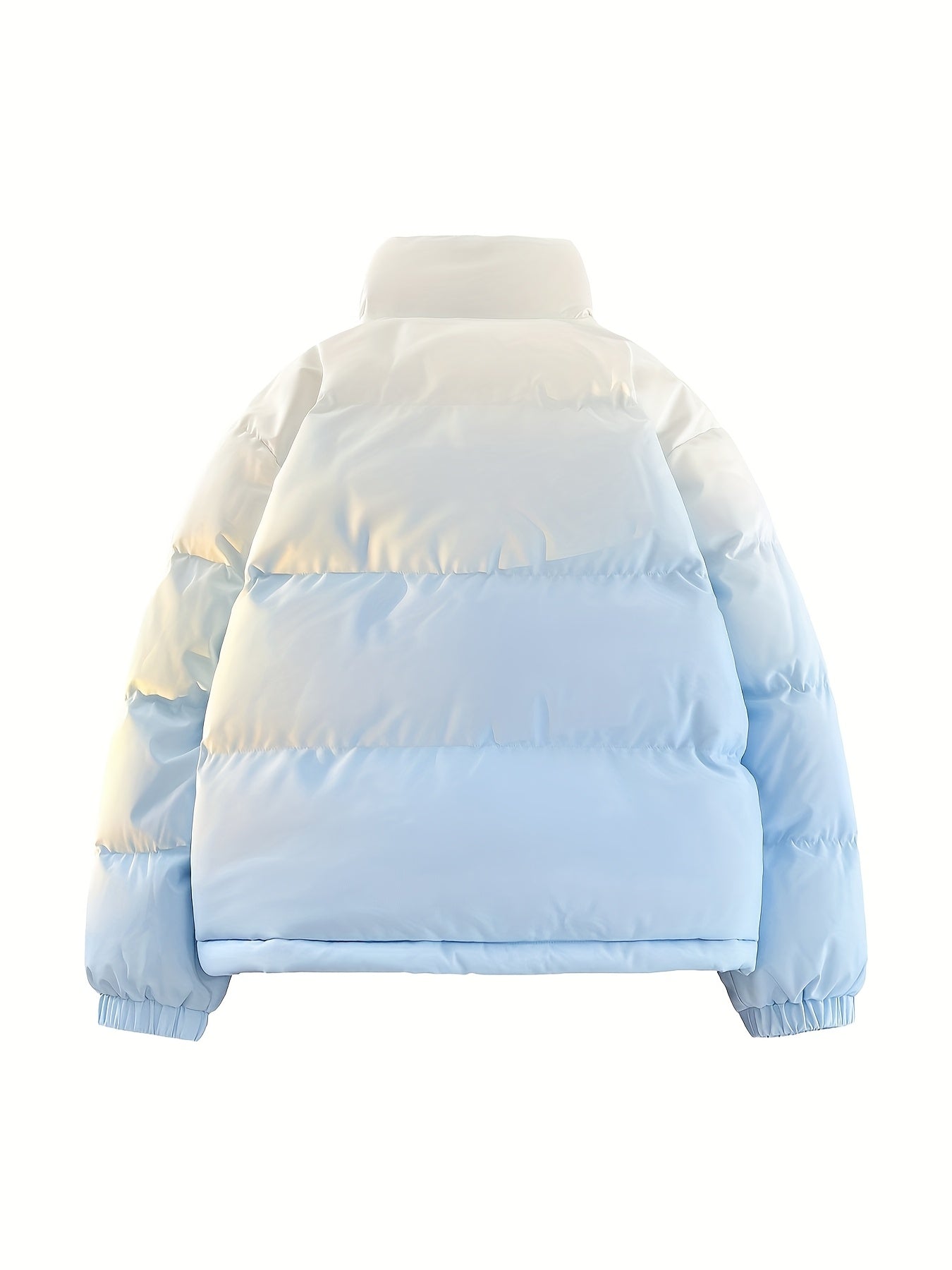 Men'S Color-Block Quilted Jacket - Cozy Fleece-Lined Winter Coat with Stand Collar, Zip-Up Design, and Multiple Pockets for Casual Wear, Winter Jacket, Thick