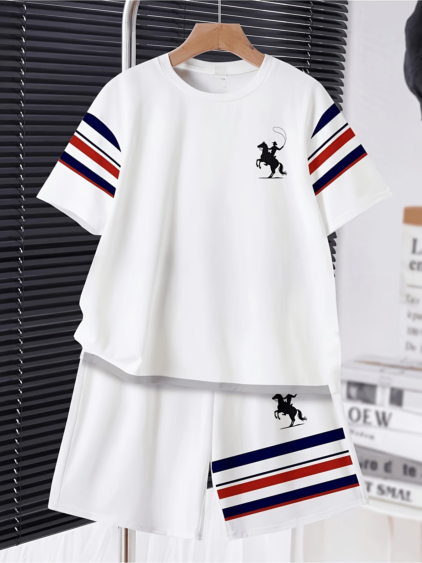 Boys' Casual 3D Printed Polyester Short Sleeve Set