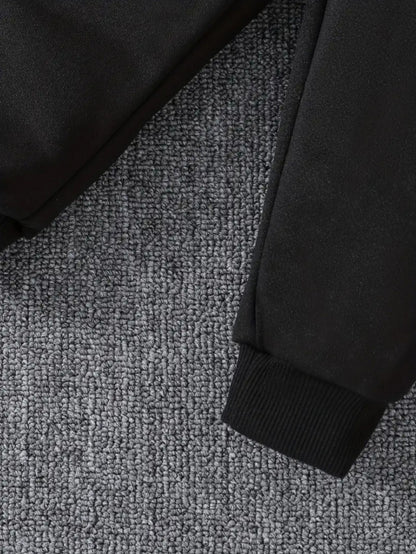 Boys' 2pcs Hoodie and Sweatpants Set with EMPORIO Print, Polyester Material, Comfortable Fit for Autumn/Winter Wear, Perfect for Daily Use and Outdoor Activities | Back-to-School Gift | Ideal for Home Sports | Essential for R