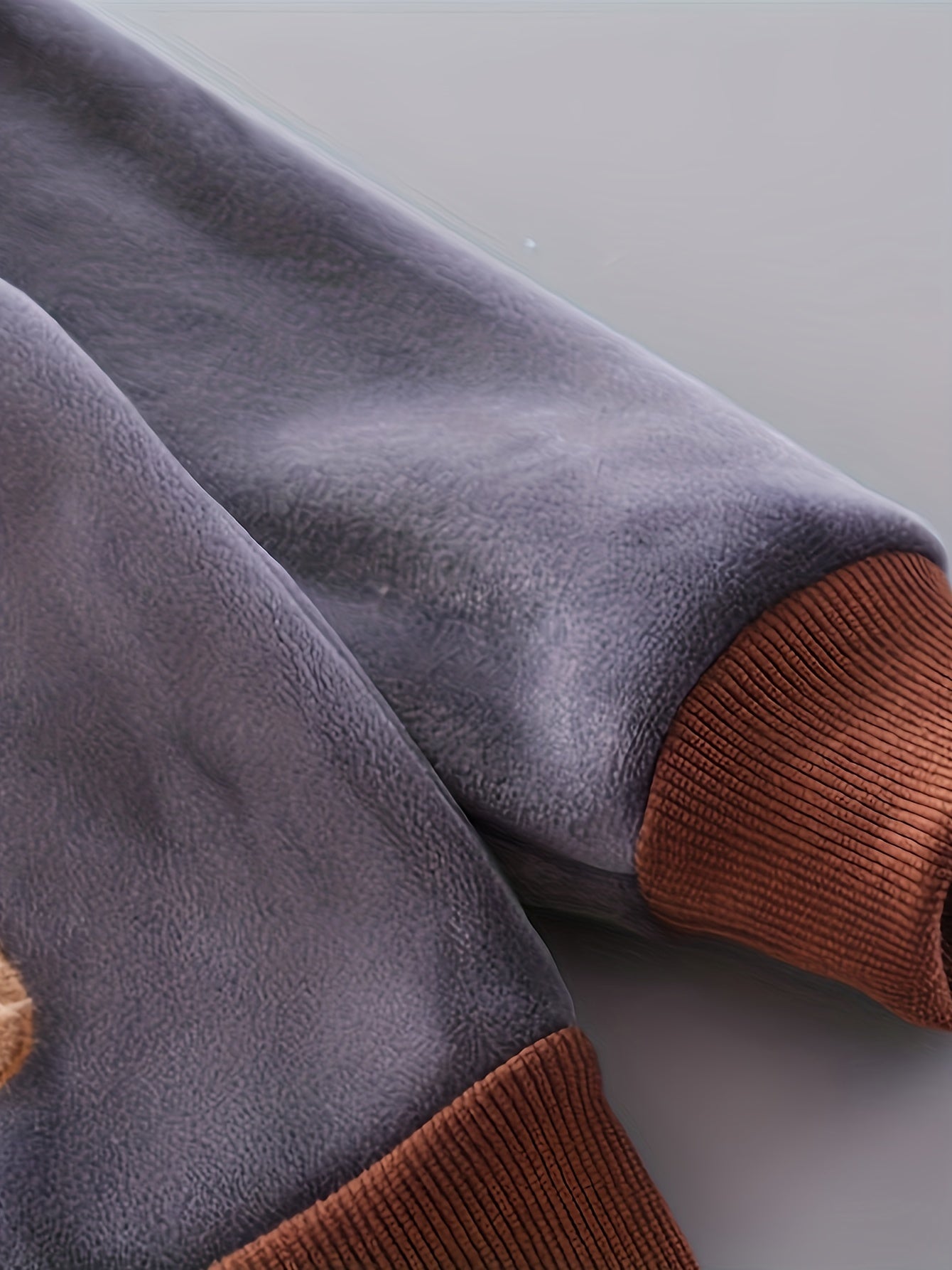 Boys' Autumn and Winter Fleece-Lined Warm Long Sleeve Set with Bear Face, Stylish Casual Three-Piece Outfit, Perfect for Outdoor Activities, Outdoor Playwear, |playful Bear Design|zippered Jacket, For Outdoor