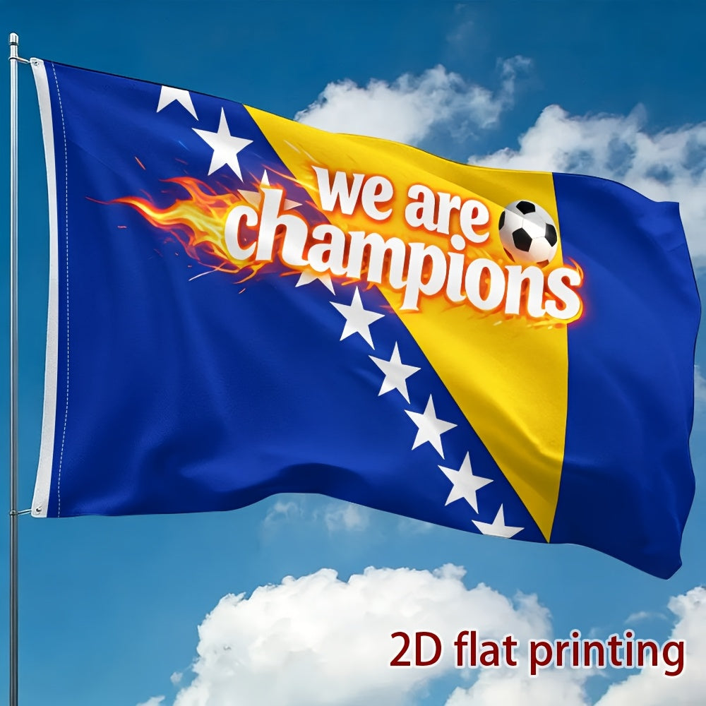 Bosnian Flag Fan Banner Single-Sided Polyester for Sports