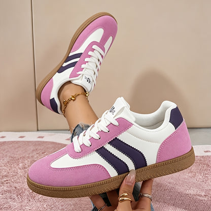 Women's Retro Low-Top Lace-Up Sneakers with TPR Sole