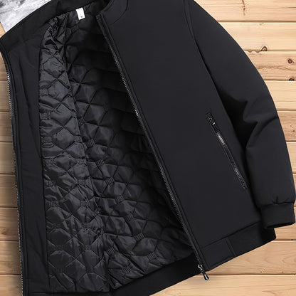 Men's Polyester Fleece Jacket - Basic 100% Polyester Stand Collar Zippered Sweatshirt - Non-Stretch, Solid Color Golf & Casual Outdoor Jacket - Spring/Fall All-Purpose Regular Fit Hiking, Camping, Streetwear & Indoor Use