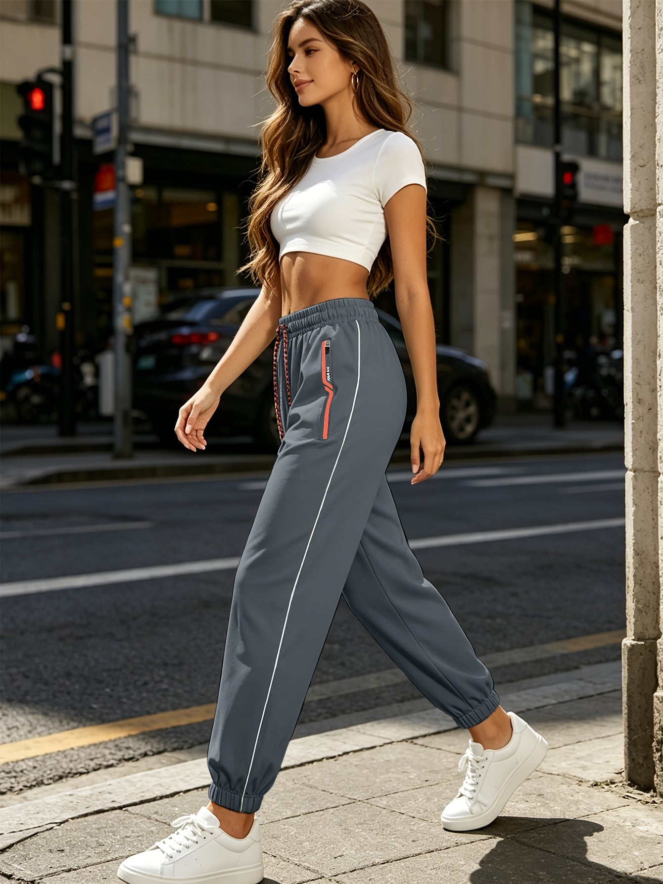 Women's Summer Sports Joggers with Elastic Waist - Breathable Casual P