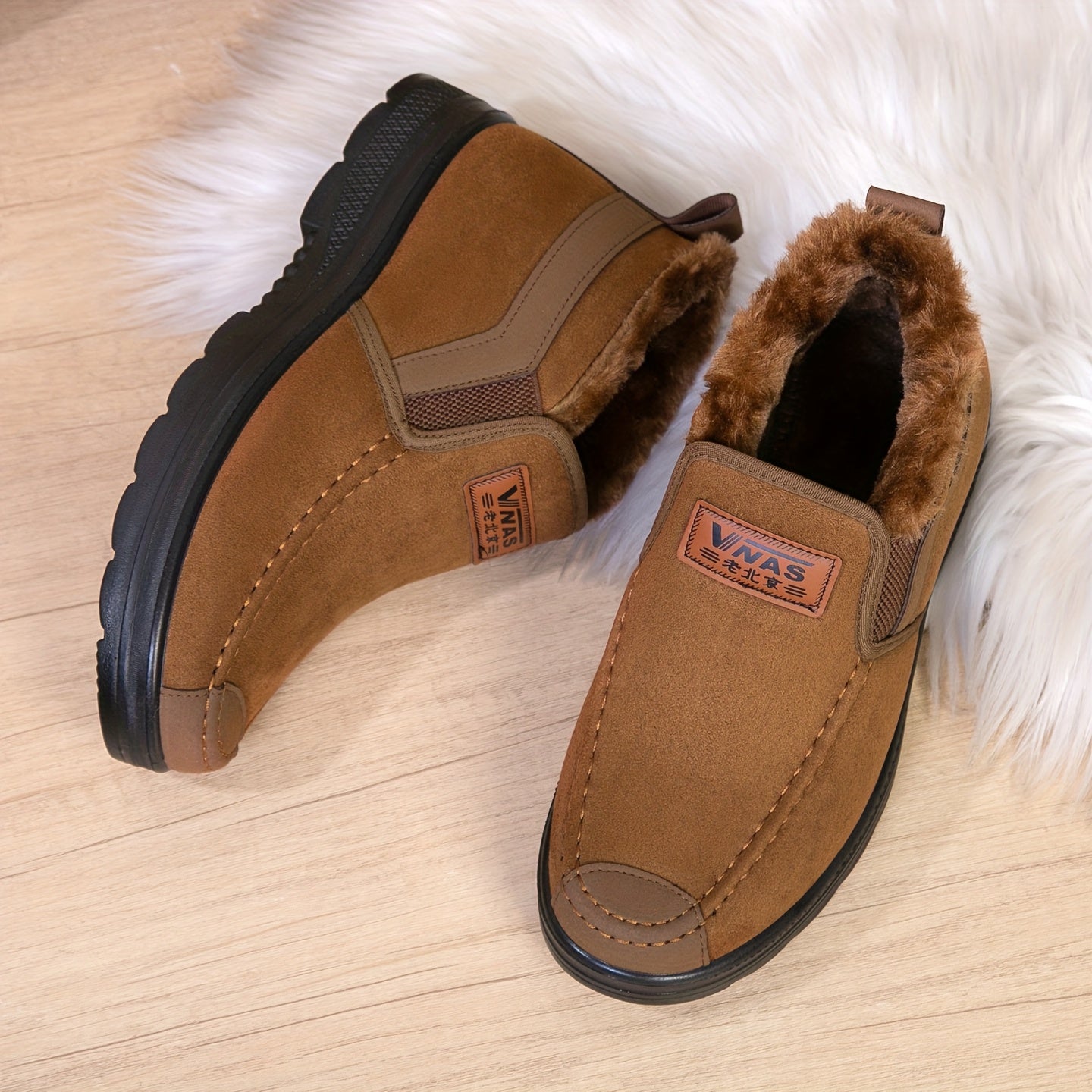 Men's Winter Thermal Slip-On Sneakers - Warm Low-Top Casual Shoes with Sole, All-Fabric Upper for, Outdoor & Daily Wear | Cold Weather Footwear (Autumn/Winter) | Suitable for Men